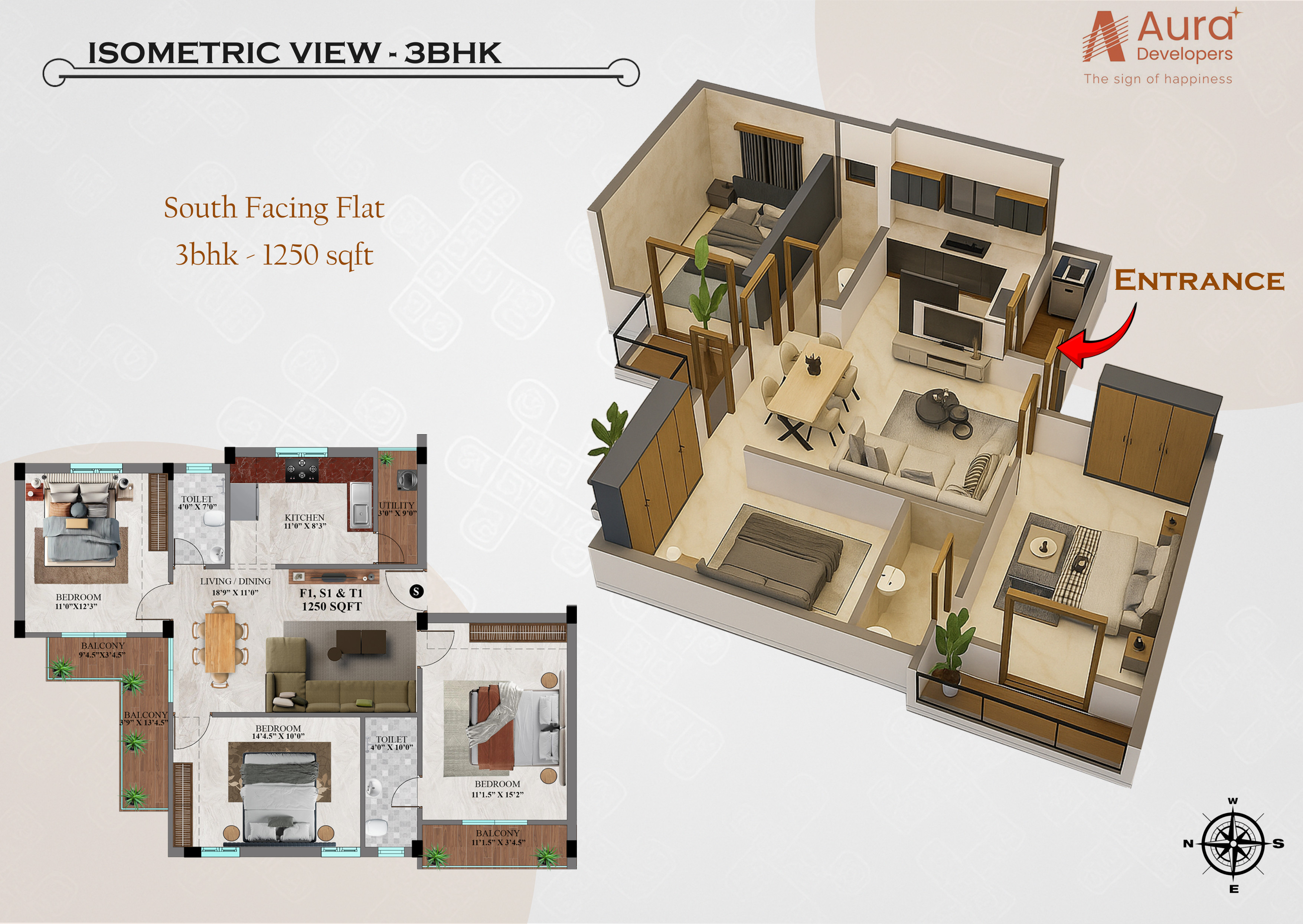 3BHK DELUXE – SOUTH FACING